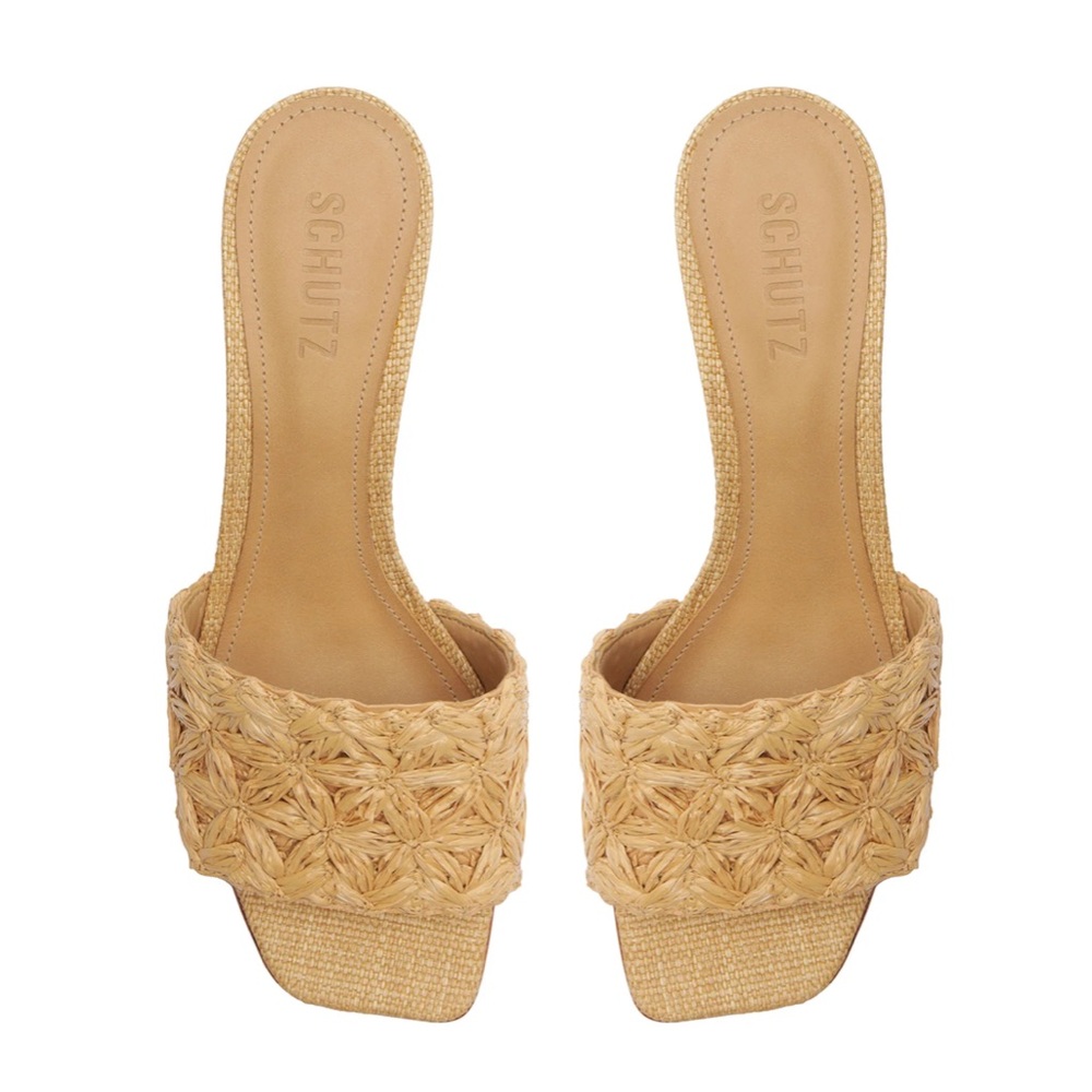Schutz dethalia straw raffia sandal, kitten heel, natural, size 5 - Picture 10 of 10